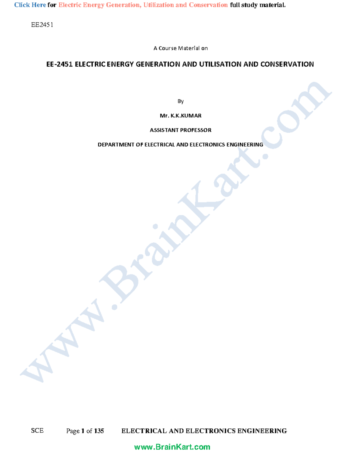 225 EE8015, EE6801 Electric Energy Generation, Utilization and