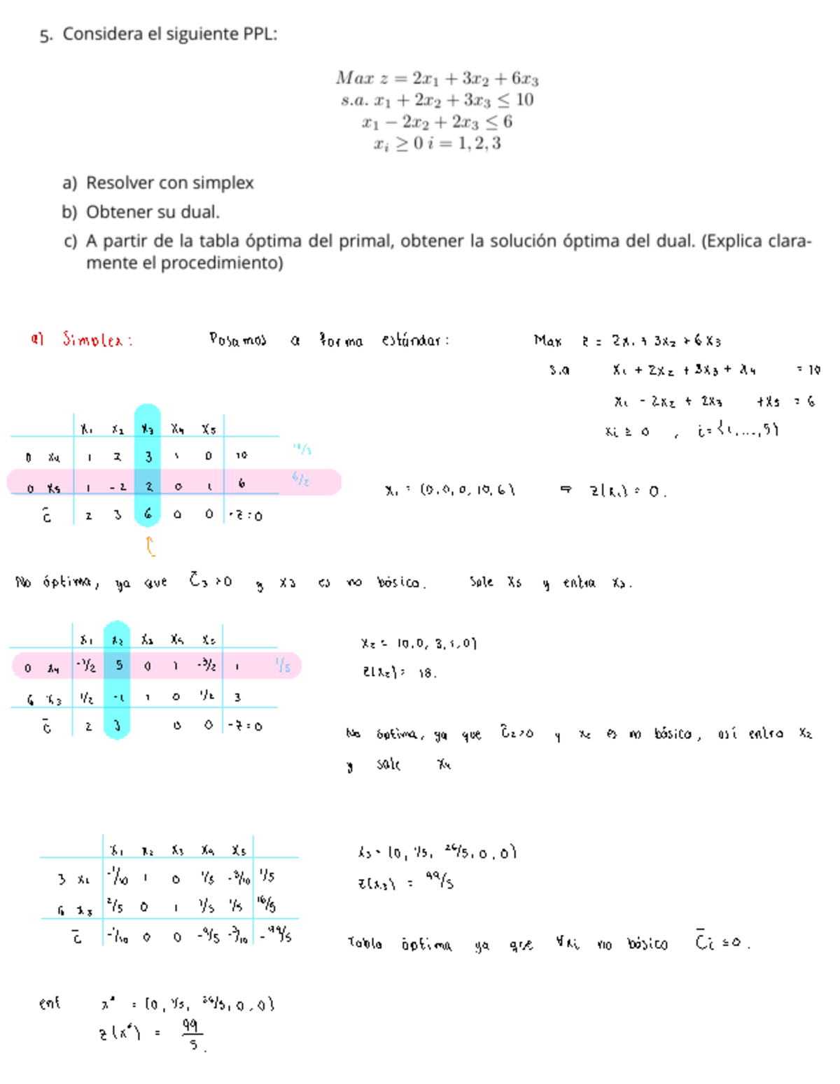 5,6 Tarea - Ejericios - al Simplex : Pasamos a forma estandar : Max ...