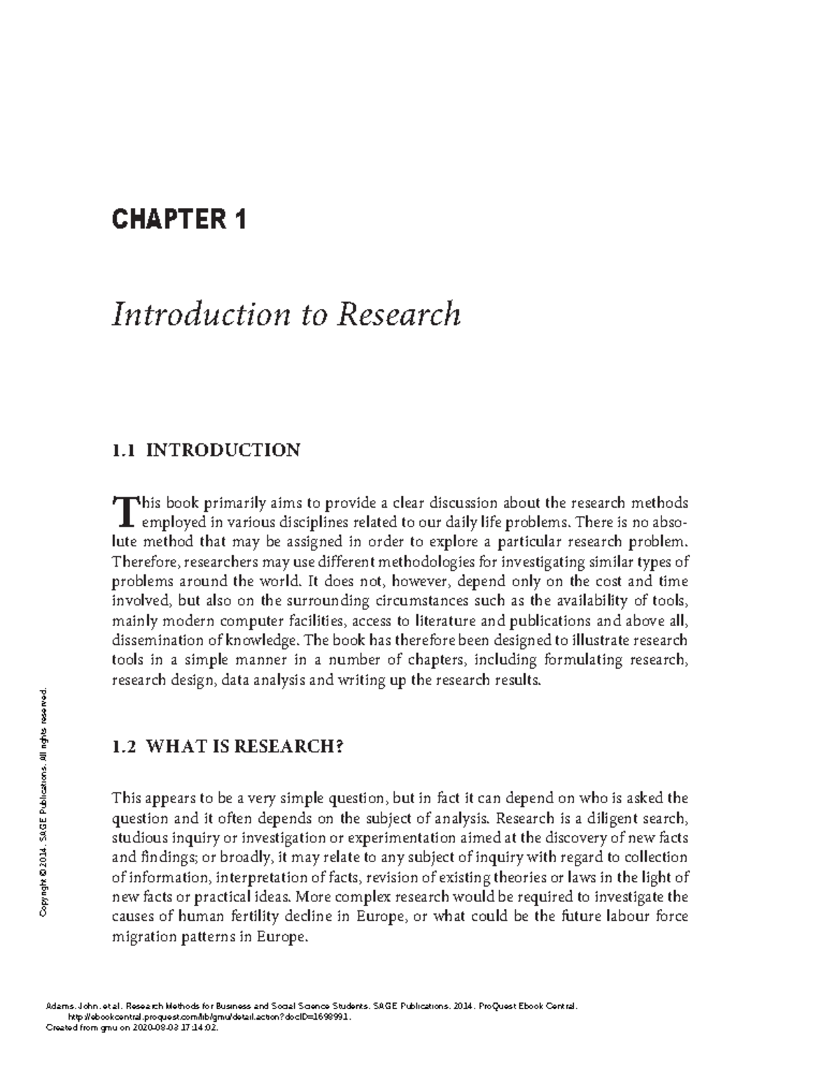 chapter 1 introduction to business research pdf