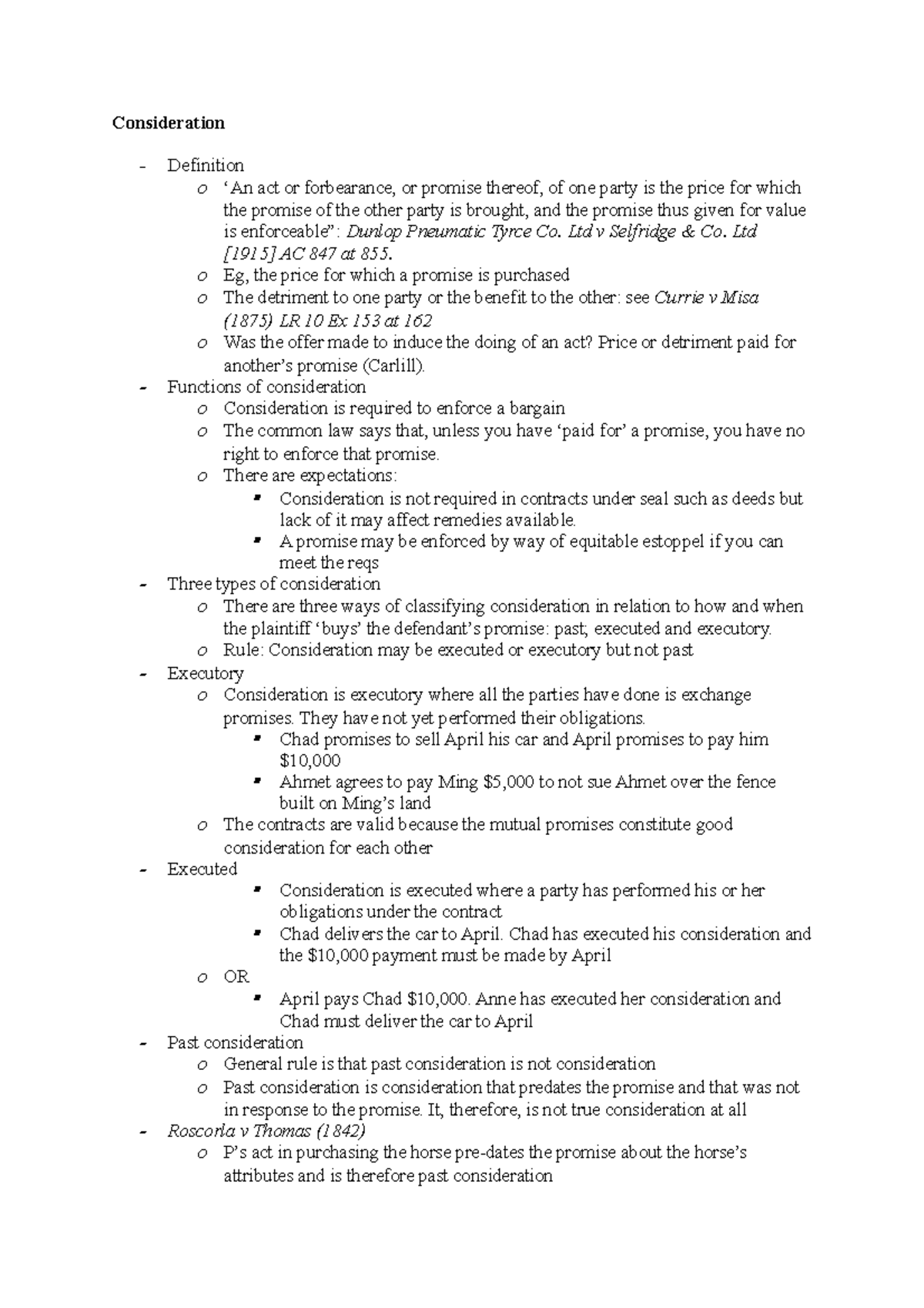 Consideration - Consideration Definition o ‘An act or forbearance, or ...