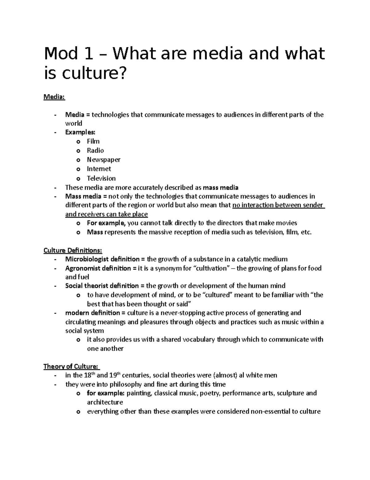 Mod. 1 - What is Media (FILM) - Mod 1 – What are media and what is ...