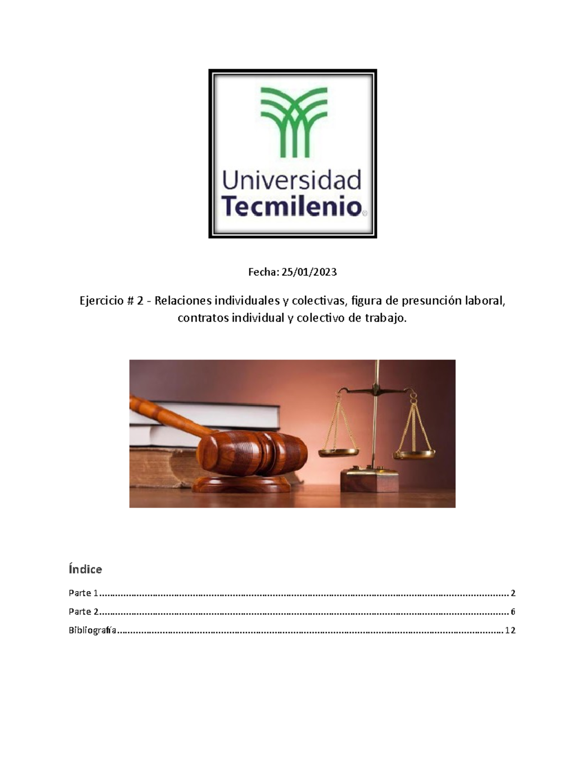 Ejercicio #2 - Derecho Y Relaciones Laborales - Fecha: 25/01/ Ejercicio ...