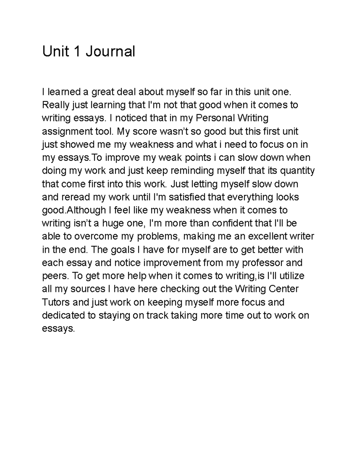 journal myself essay