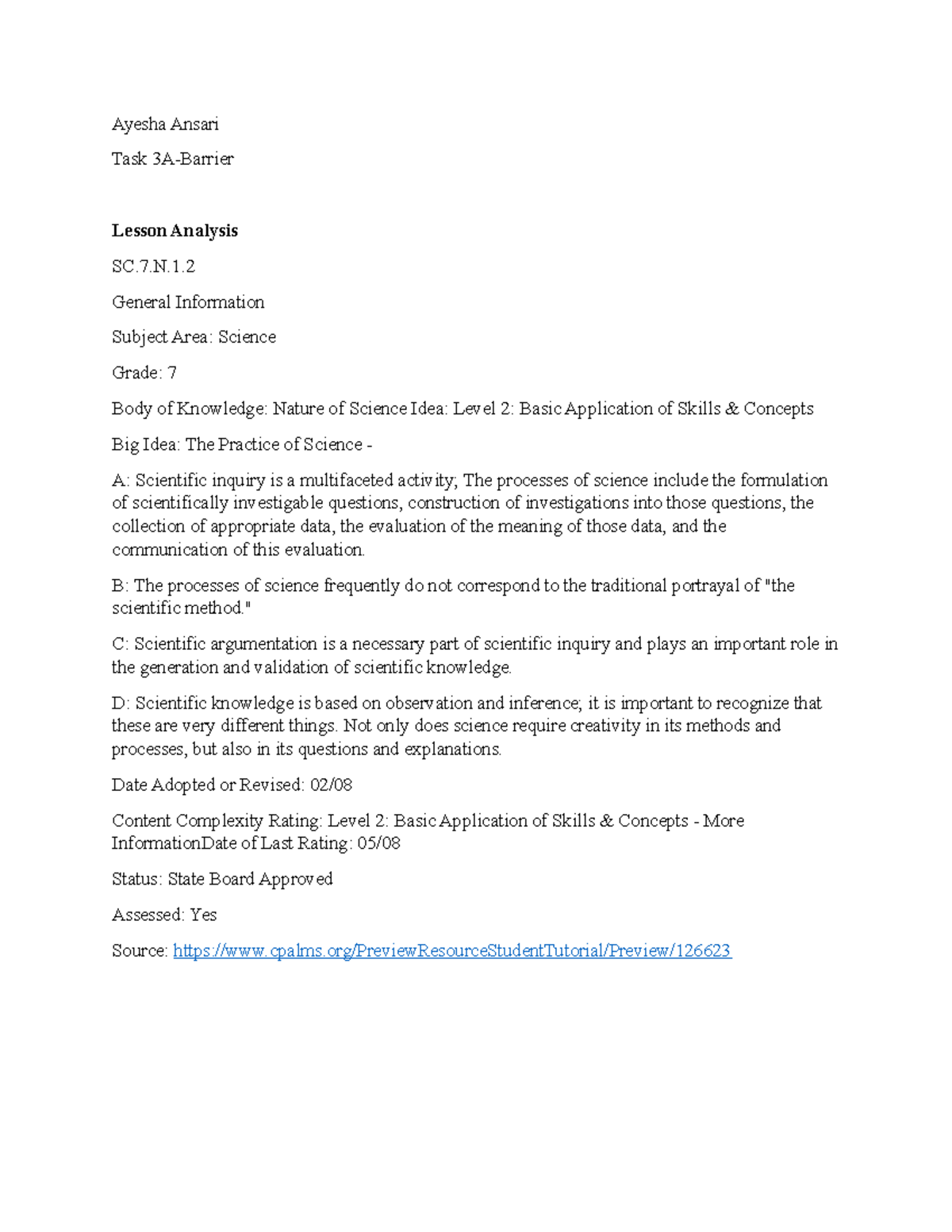 Task 3A-Barrier - EEX4242 - Ayesha Ansari Task 3A-Barrier Lesson ...