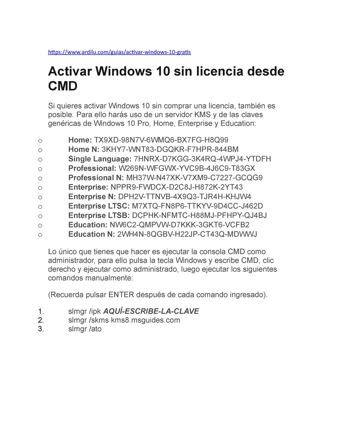 Activar Win10 - Ardilu/guias/activar-windows-10-gratis Activar Windows ...