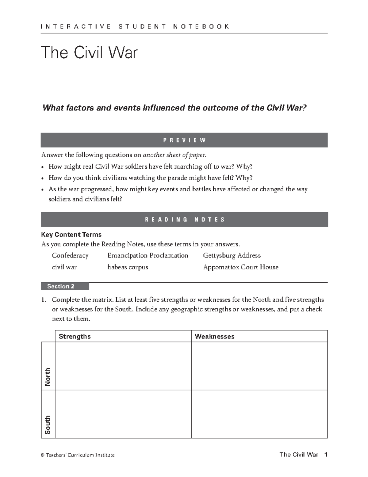 Civil+War+Notes+2024 - I N T E R A C T I V E S T U D E N T N O T E B O ...