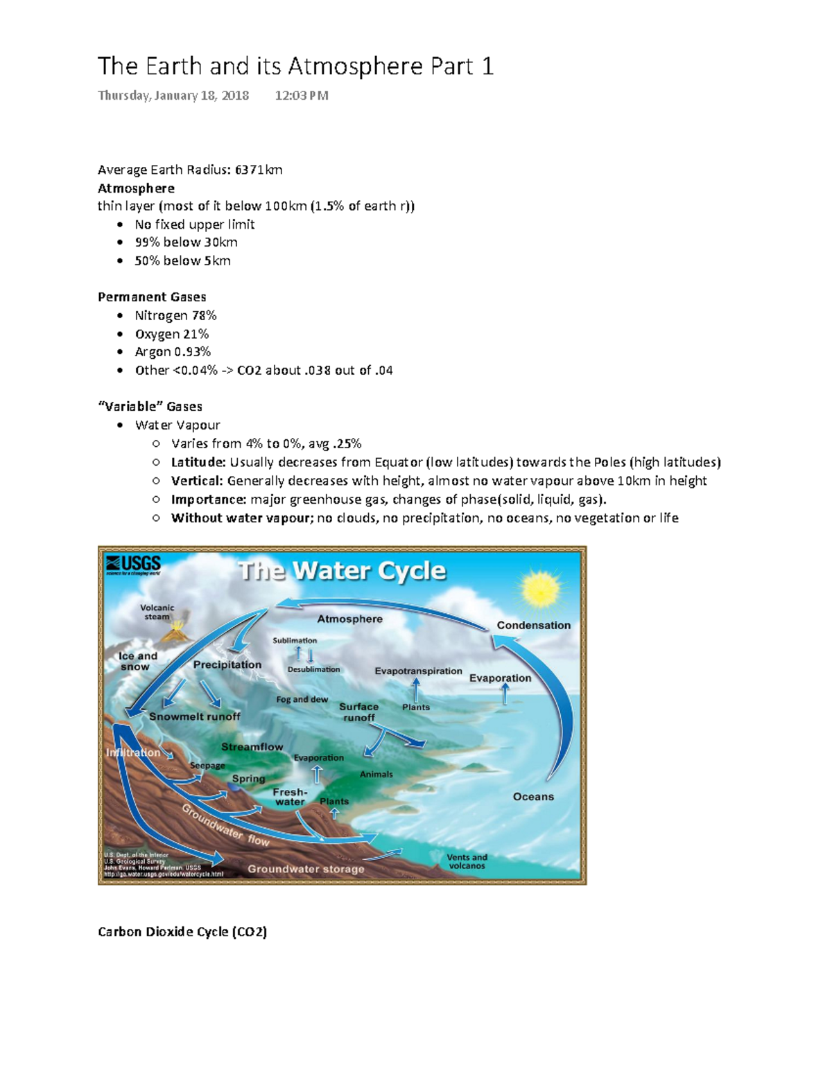 ATOC 181 Complete Notes - The Earth and its Atmosphere Part 1 Thursday ...