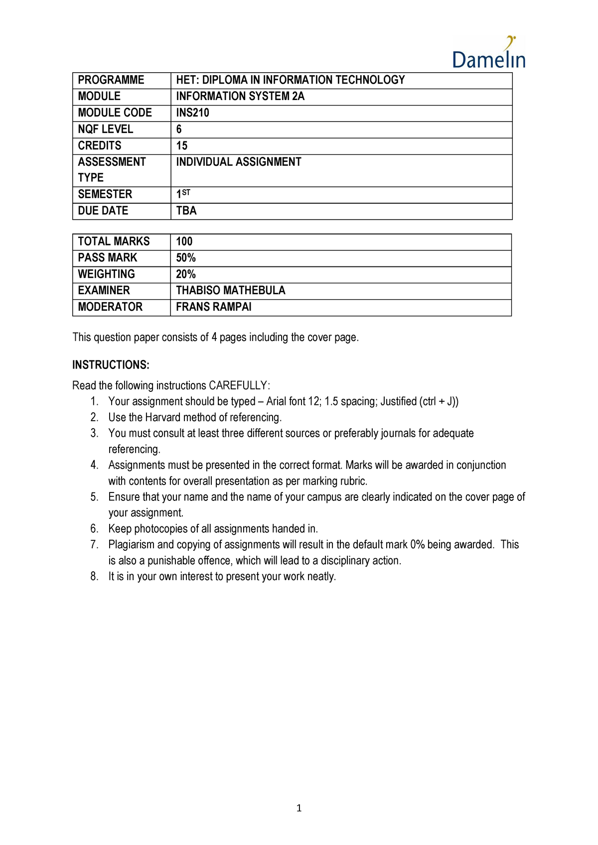 diploma 6 assessment system