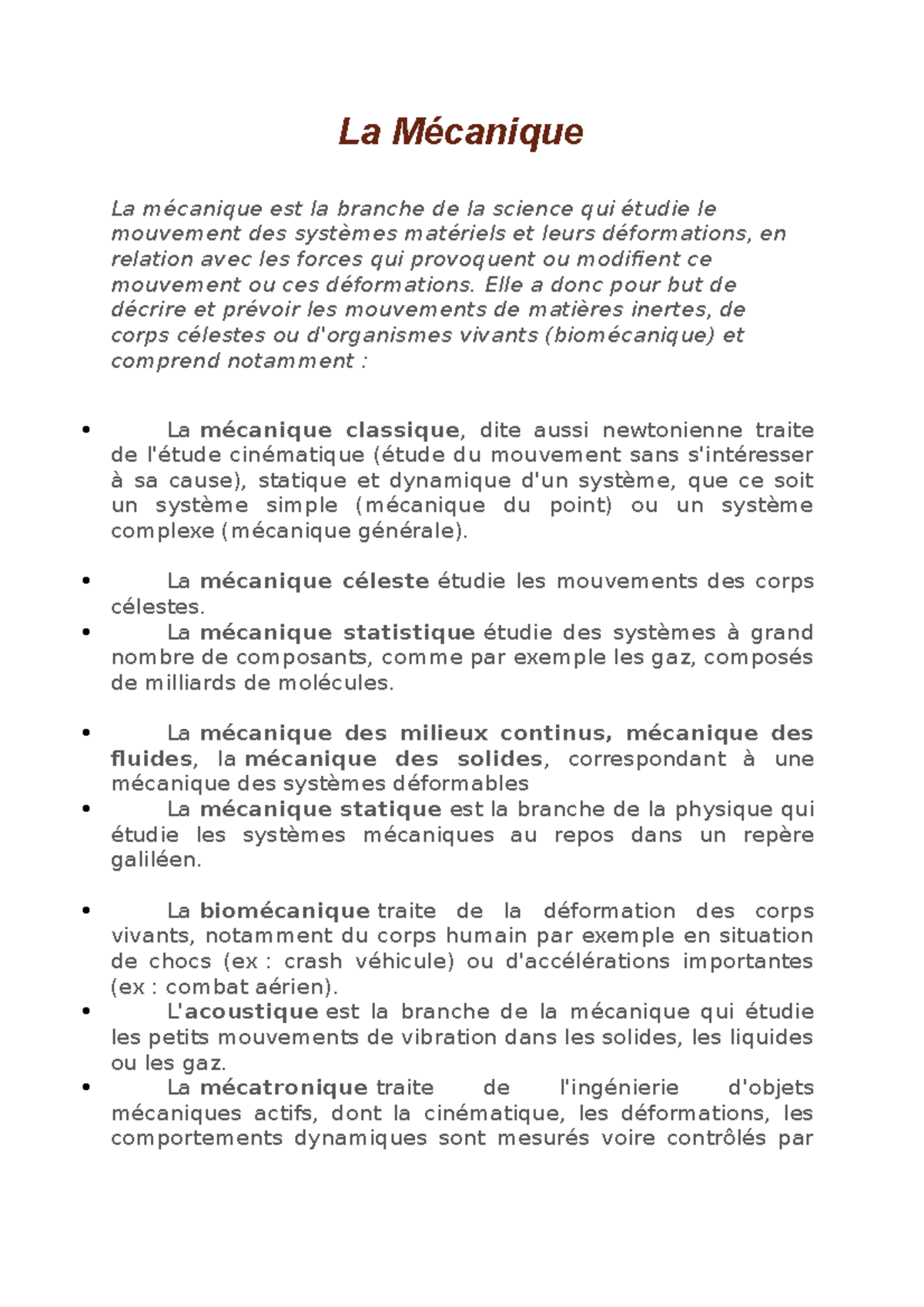 La Mécanique 2 - Le mécanicien automobile - La Mécanique La mécanique ...