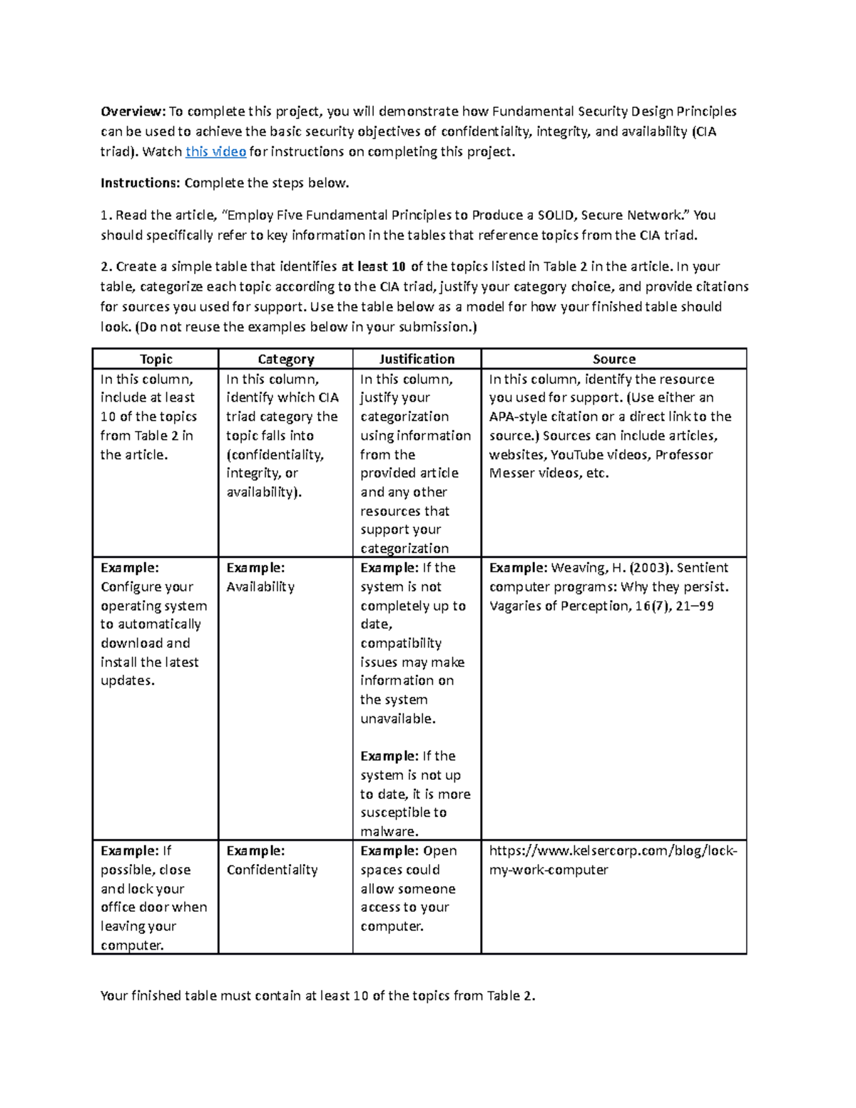 Project 4 - lll - Overview: To complete this project, you will ...