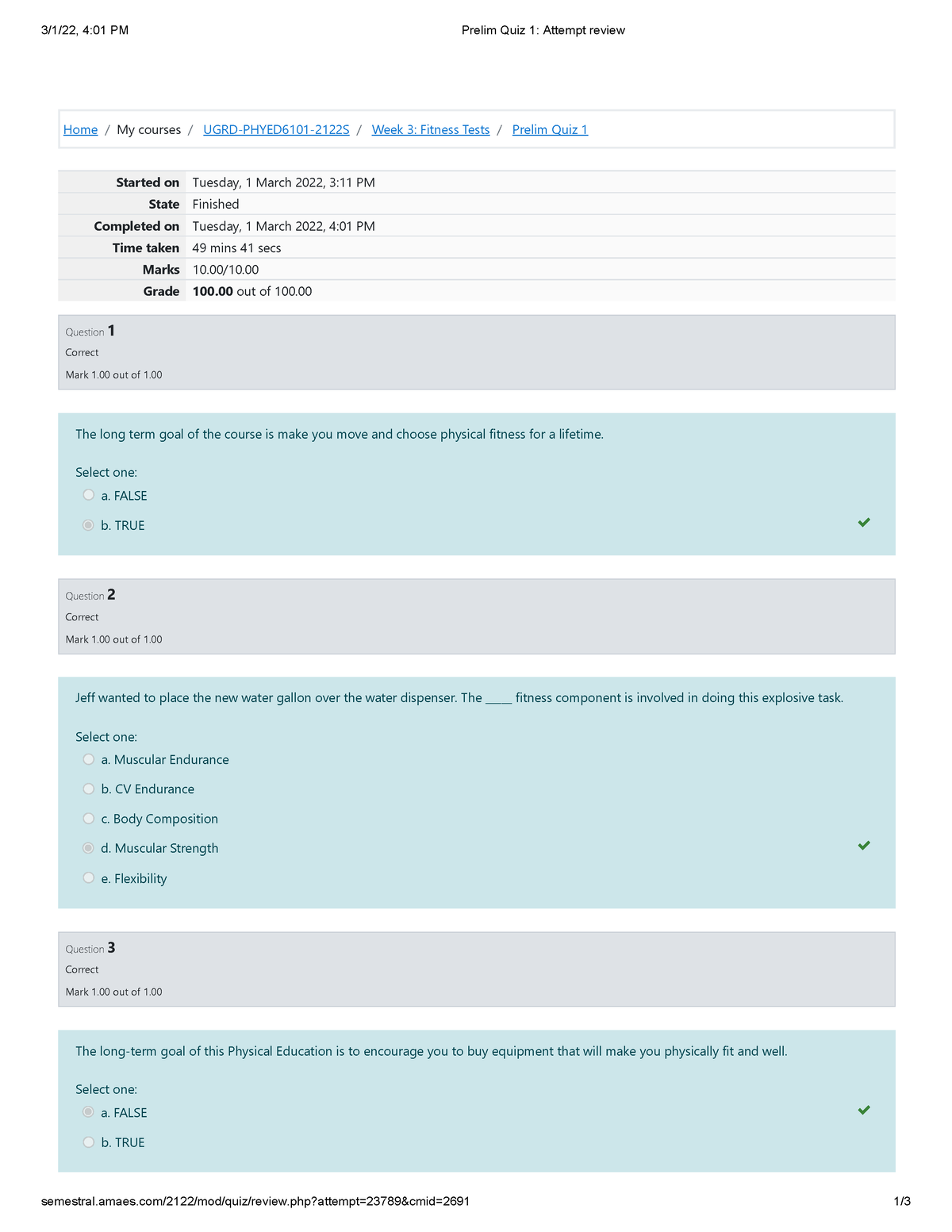 Prelim Quiz 1 Attempt Review - 3/1/22, 4:01 PM Prelim Quiz 1: Attempt ...