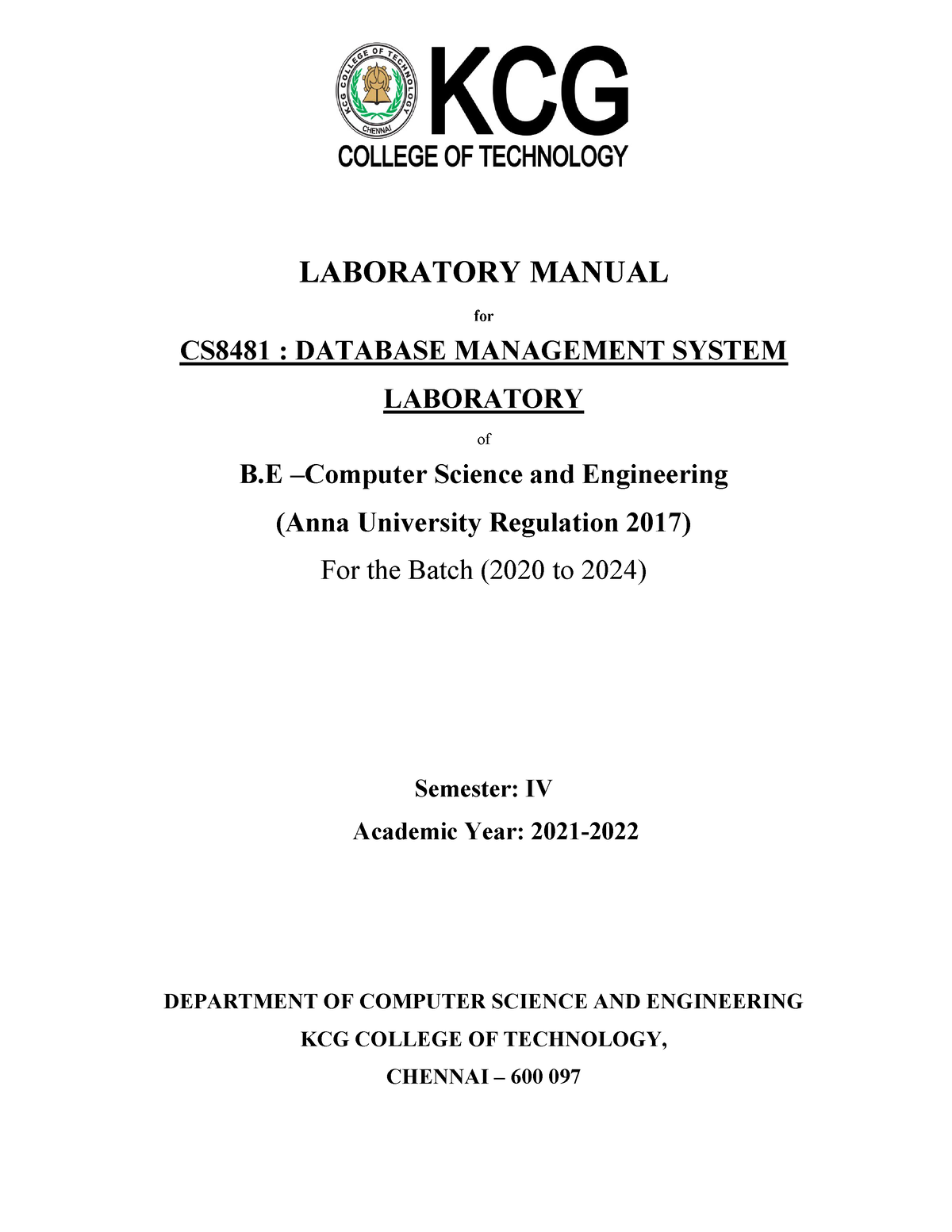 dbms-lab-manual-cse-2021-22-laboratory-manual-for-cs8481-database