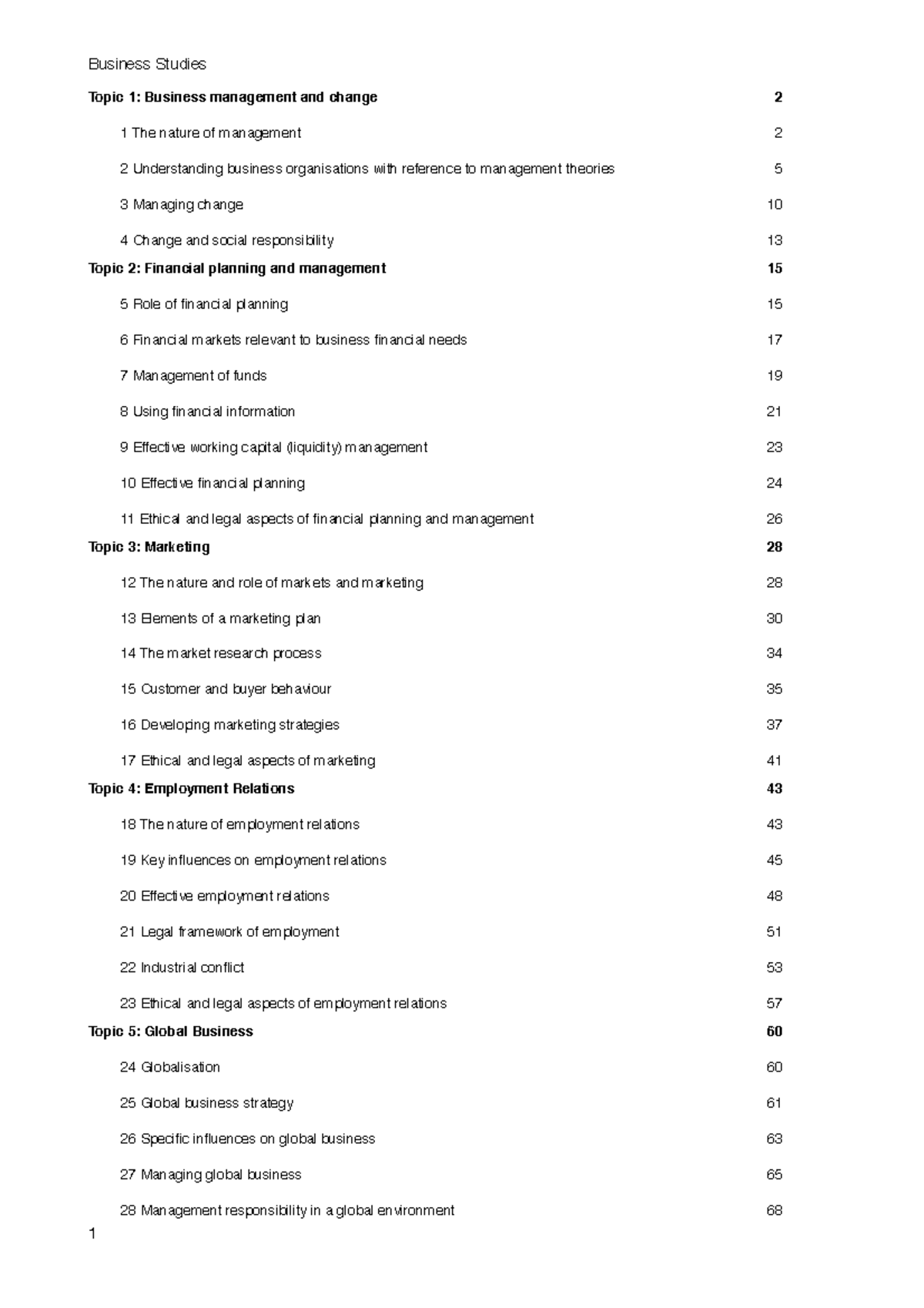 Business Studies Notes HSC - Studocu