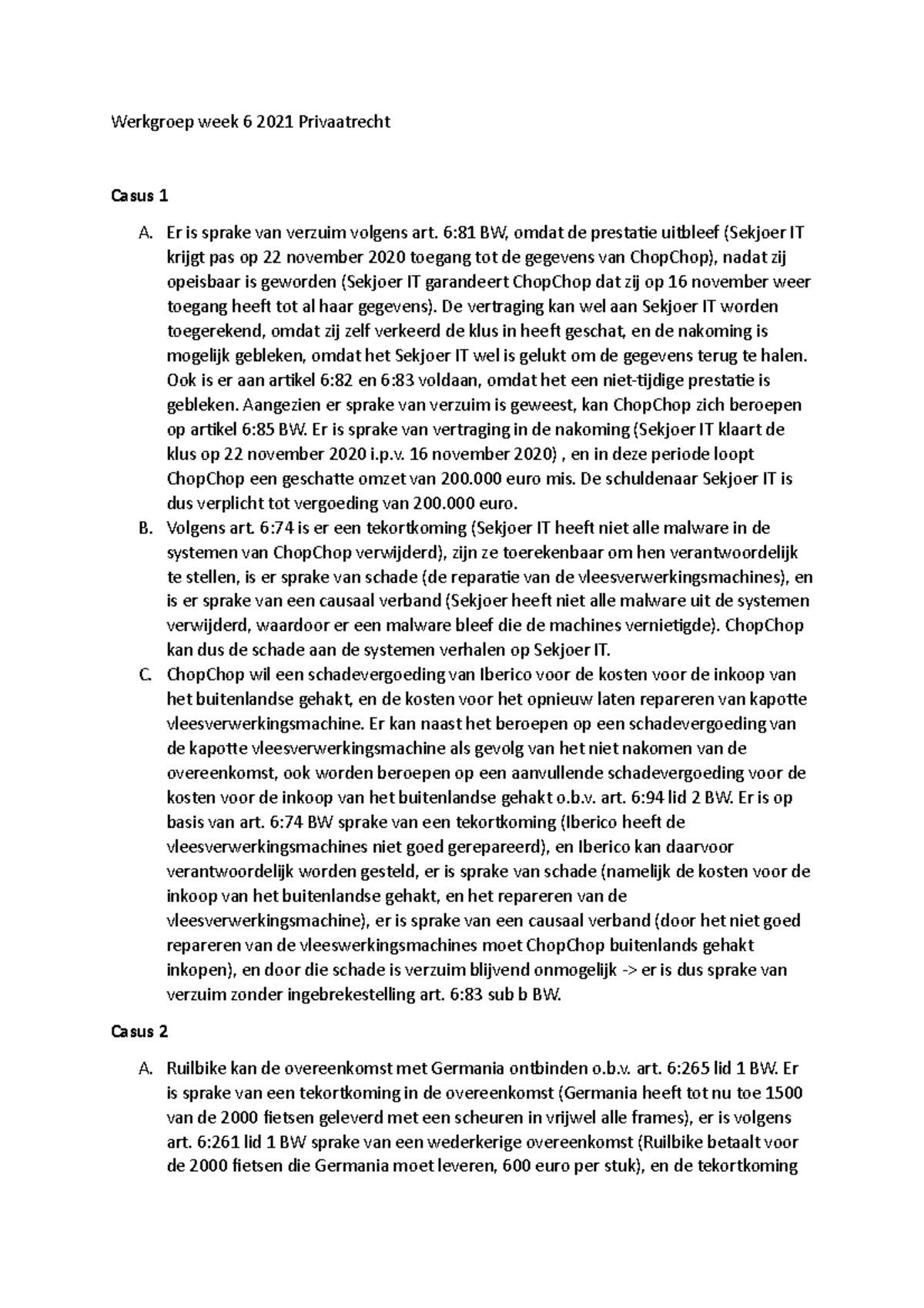 Werkgroep Week 6 2021 Privaatrecht - Werkgroep Week 6 2021 Privaatrecht ...