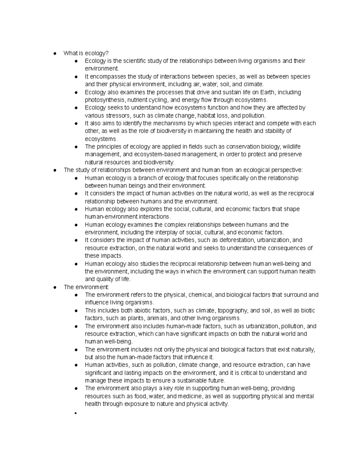ENVI 101 Notes - Ecological principles and relationships - What is ...
