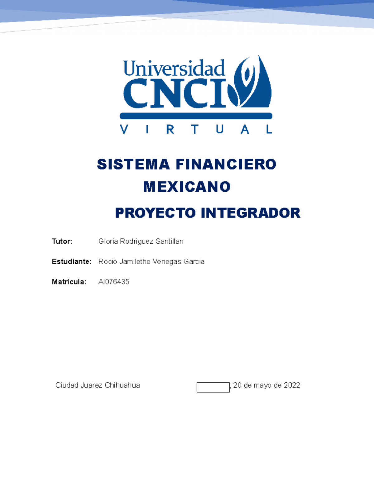 Proyecto Integrador Sistema Financiero - SISTEMA FINANCIERO MEXICANO ...