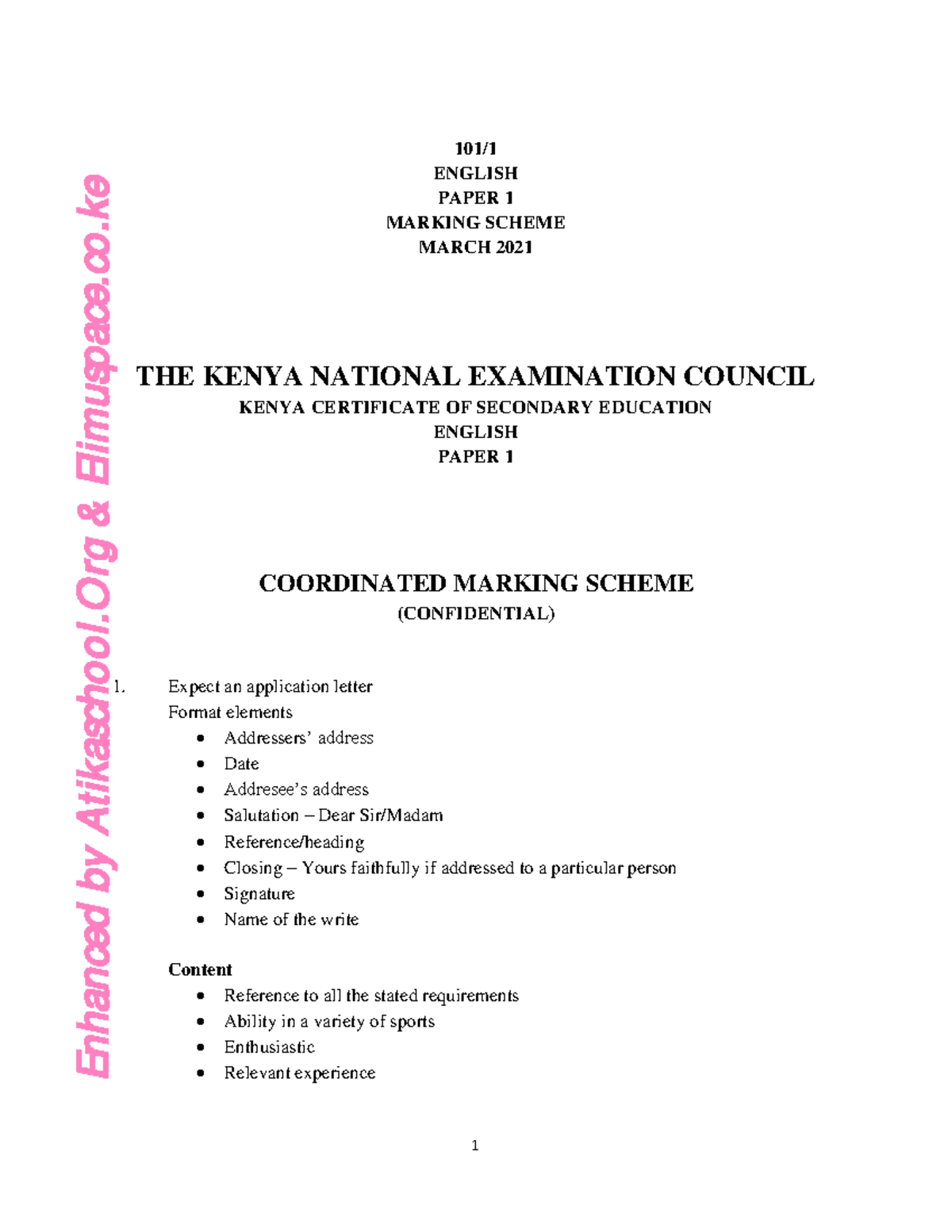 2020 english paper 1 kcse marking scheme model 23012022001 - 101 ...