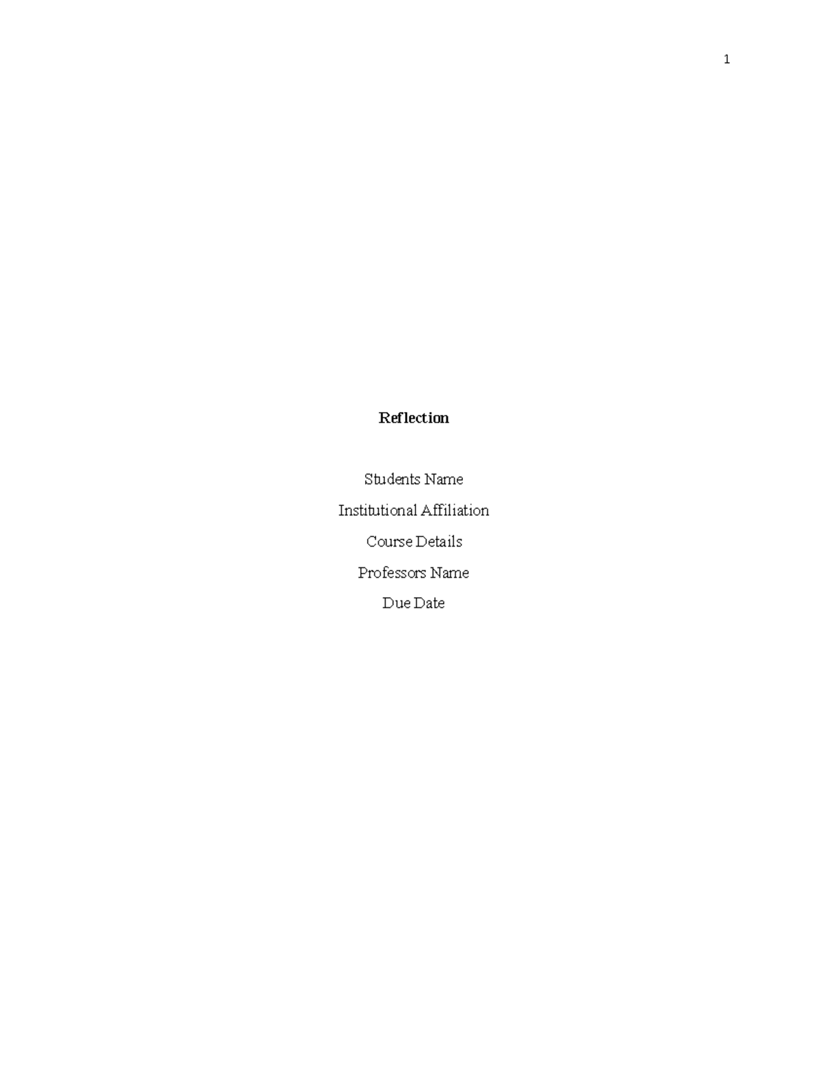 5707691-Reflection - TUTION - 1 Reflection Students Name Institutional ...