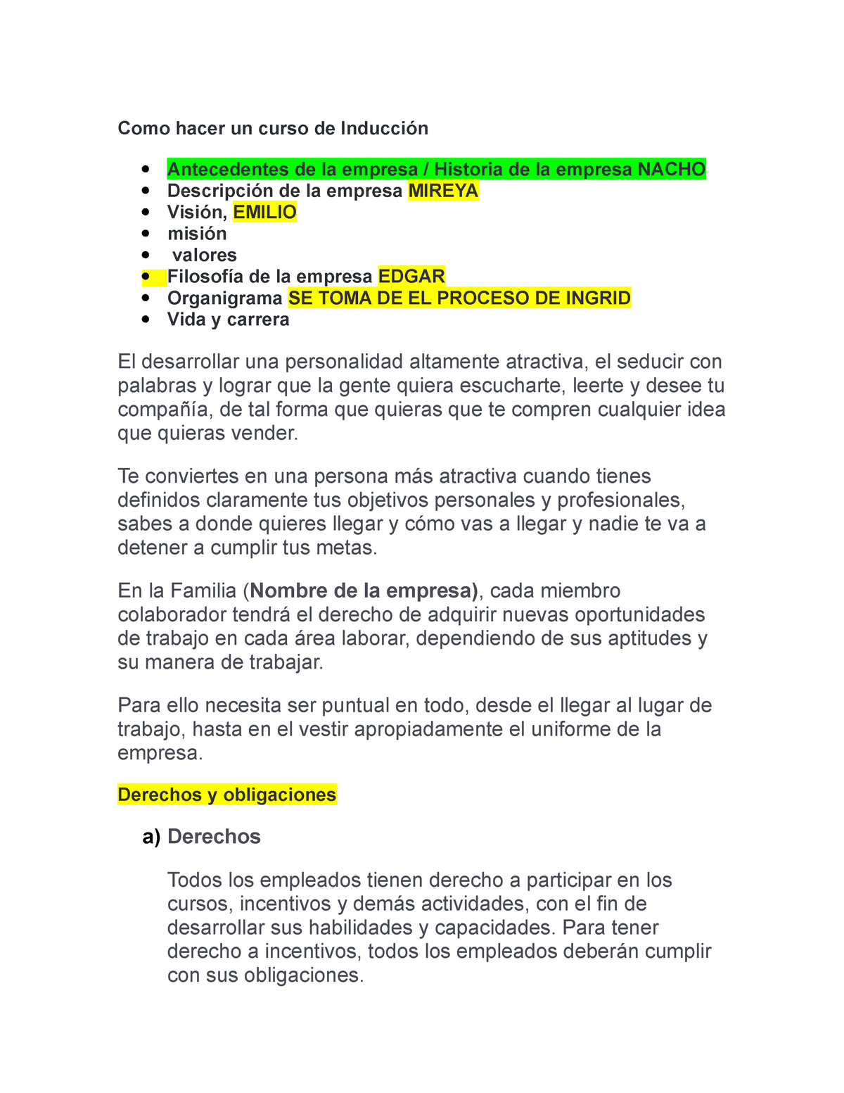 Como Hacer Un Curso De Inducción Como Hacer Un Curso De Inducción Antecedentes De La Empresa 1198