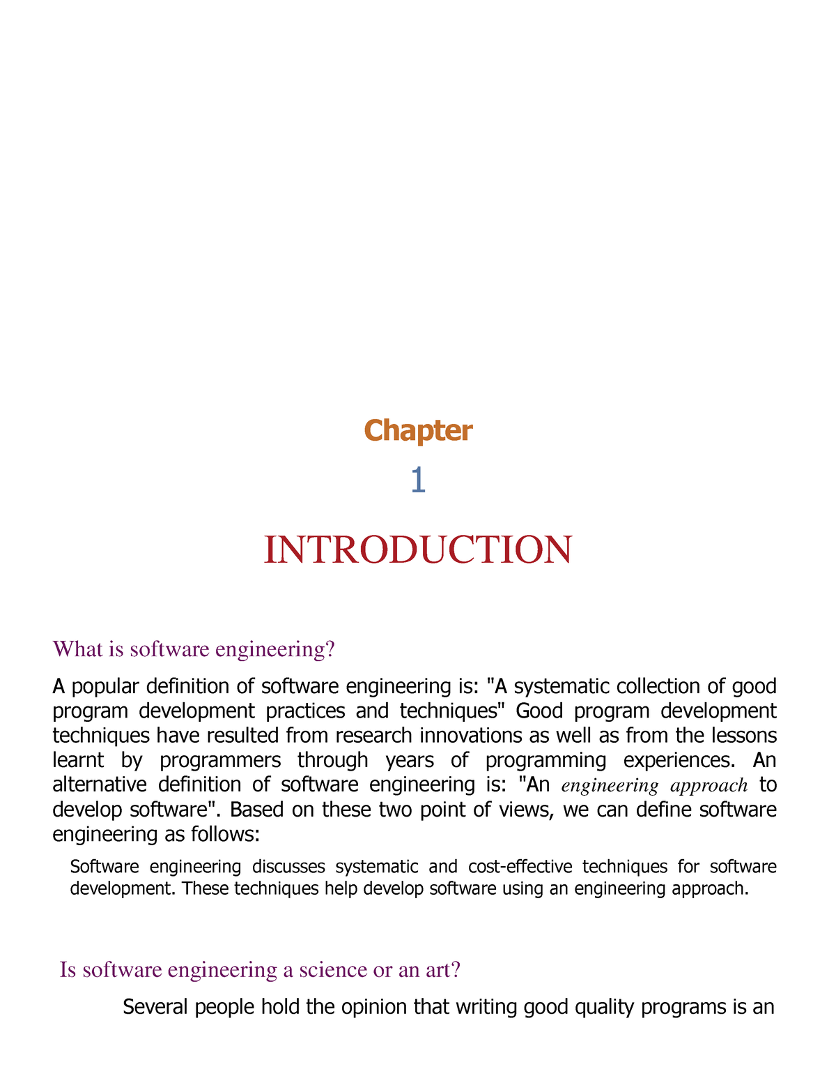 Software-engineering Chap 1 - Chapter 1 INTRODUCTION What Is Software ...