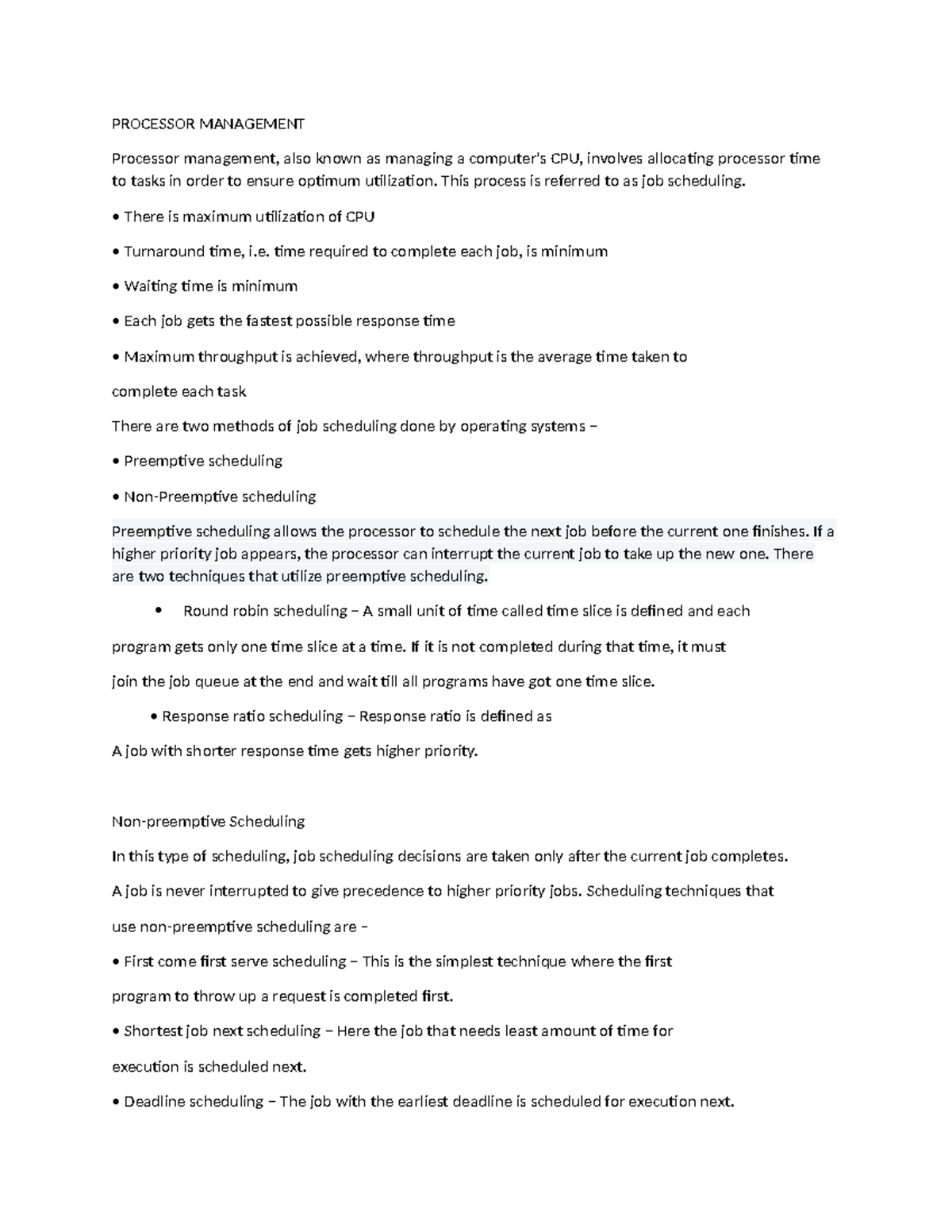 Processor Management - HEY - PROCESSOR MANAGEMENT Processor management ...