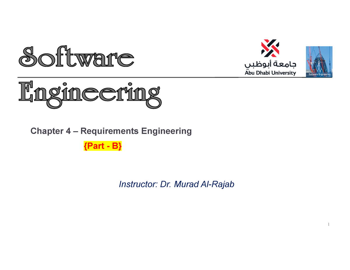 Chapter 04 Requirements Engineering - Part B - ####### Chapter 4 ...