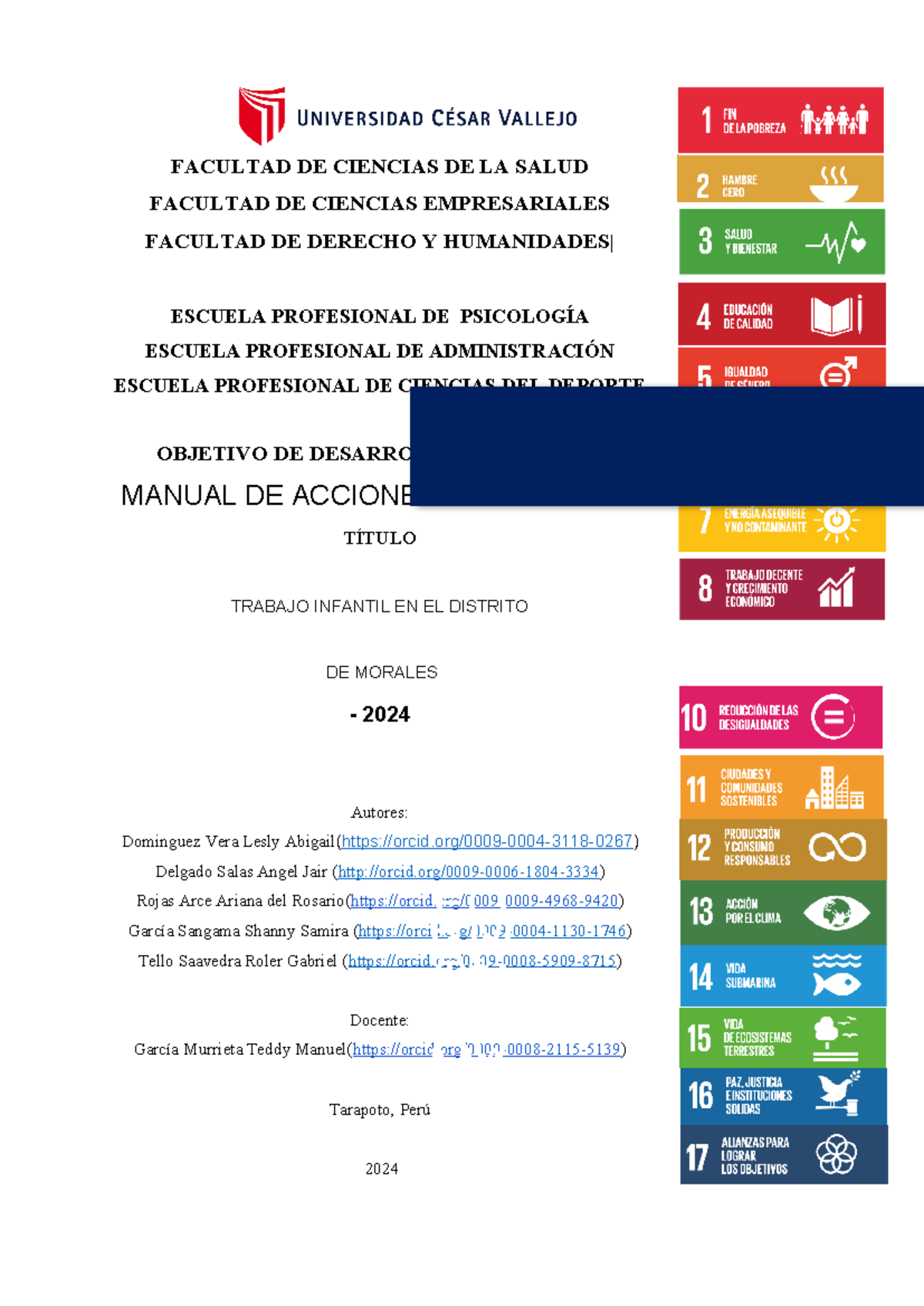 Manual de acciones sostenibles ODS - FACULTAD DE CIENCIAS DE LA SALUD ...