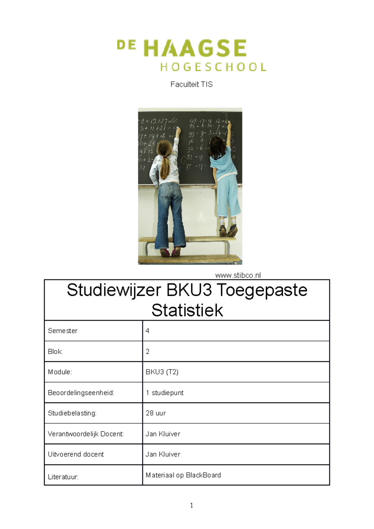 Studiewijzer BKU Toegepaste Statistiek Voltijd 2021-2022 V1 - Faculteit ...