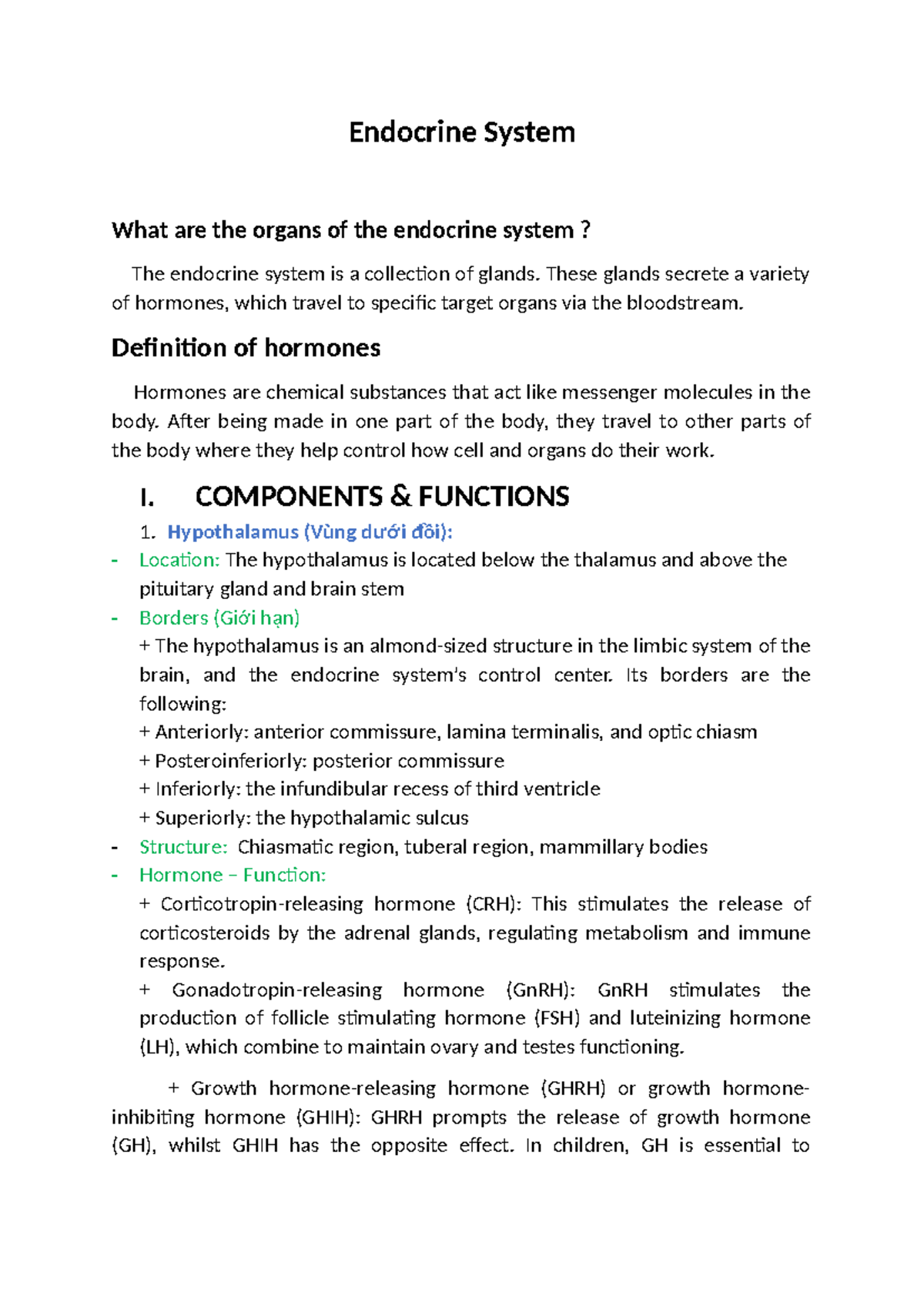 Endocrine System - tài liệu nội tiết - Endocrine System What are the ...