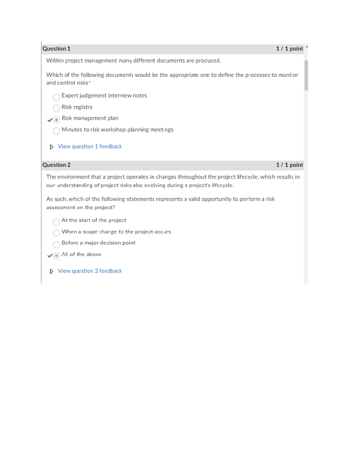 Project Management Quiz 3 - MGT4111 - Studocu