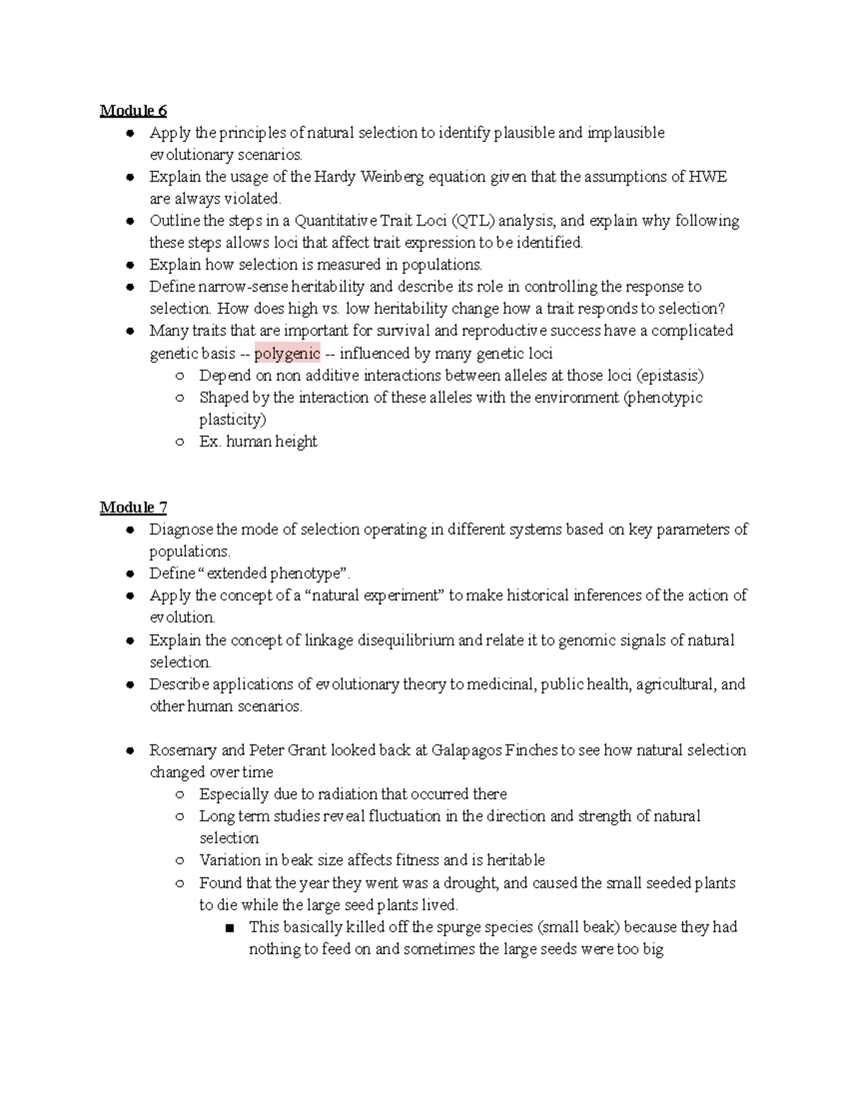 PCB4674 Exam 2 Lecture Notes - Module 6 Apply The Principles Of Natural ...