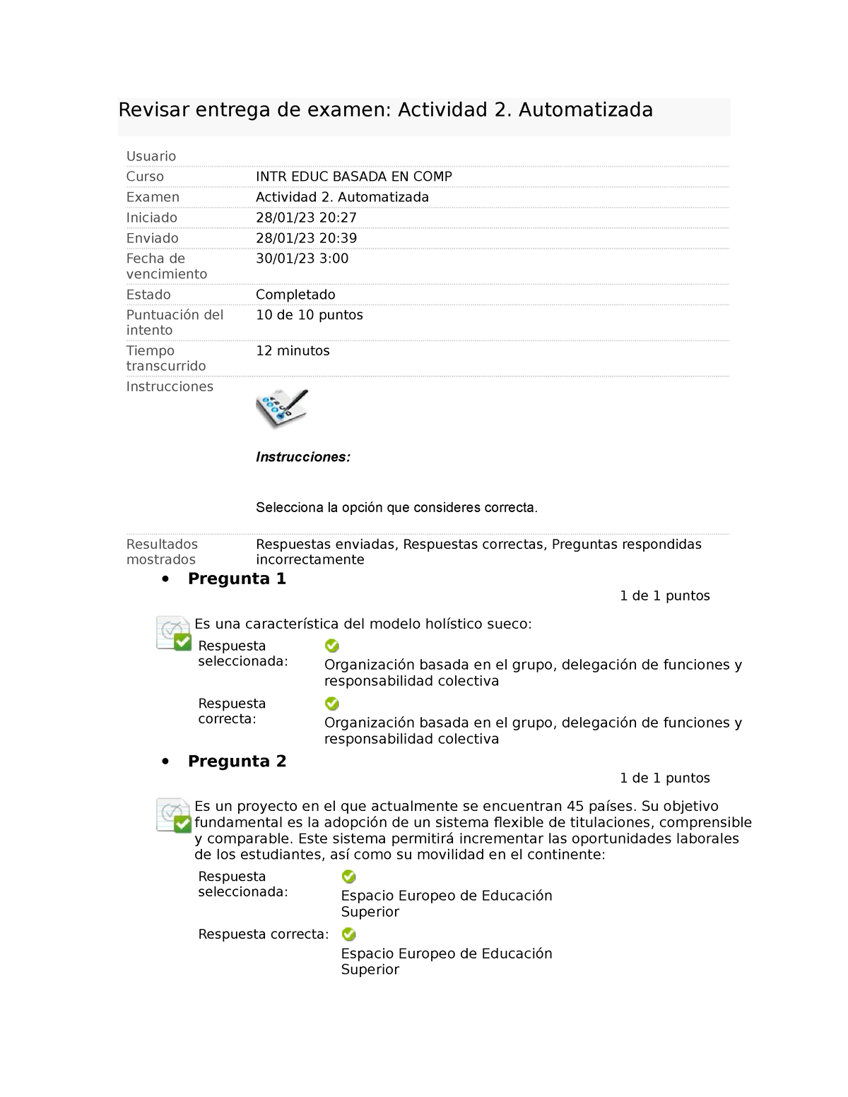 U1 Actividad 2. Automatizada - Revisar Entrega De Examen: Actividad 2 ...