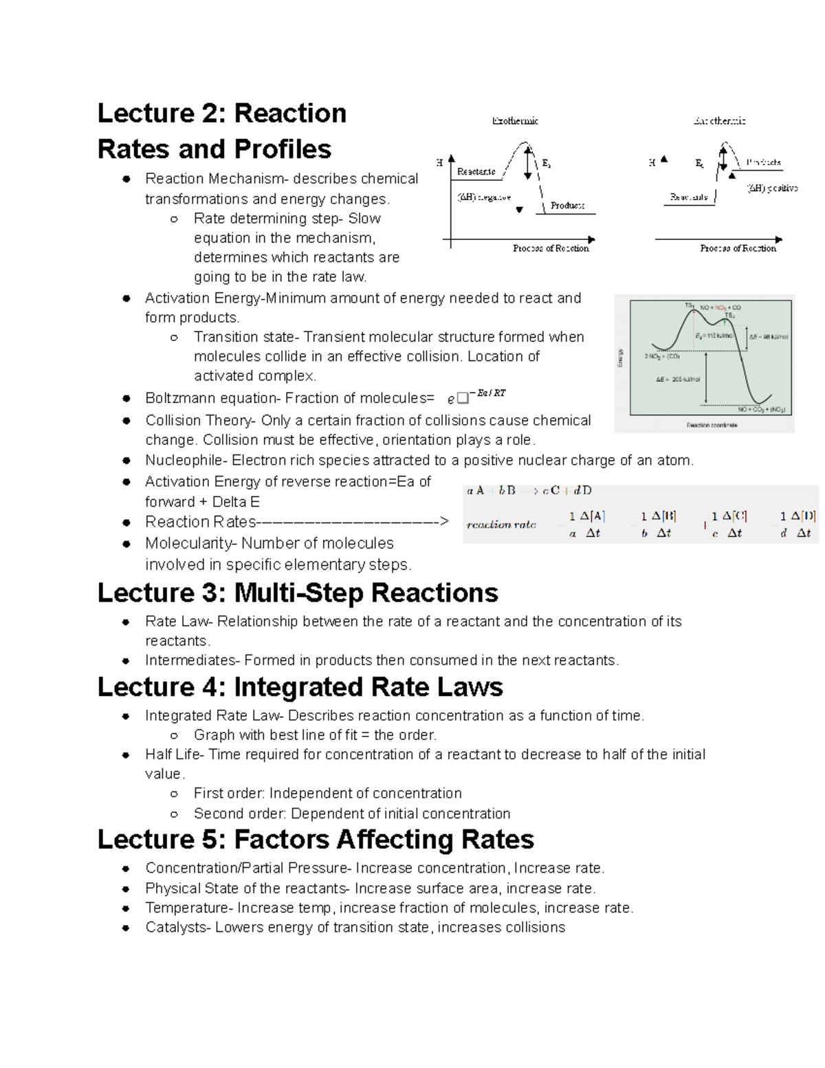 Chem 112 Exam 1 Review - Overall Summaries For The First Unit Exam ...