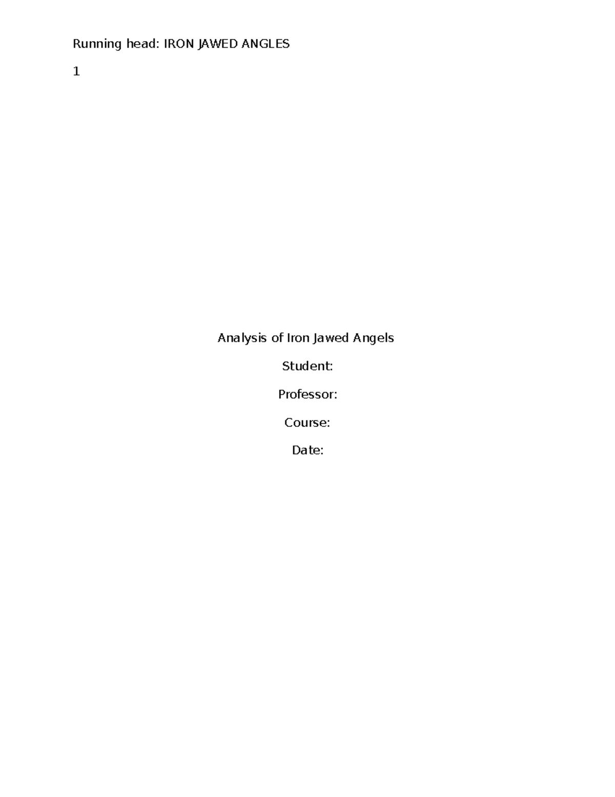 Analysis of Iron Jawed Angels Studocu