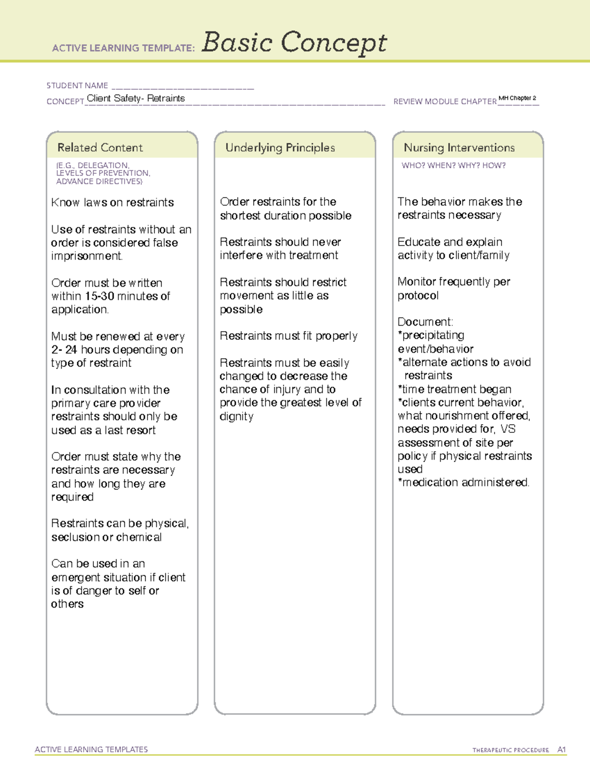 Active Learning Template Examples - Basic Concept STUDENT NAME