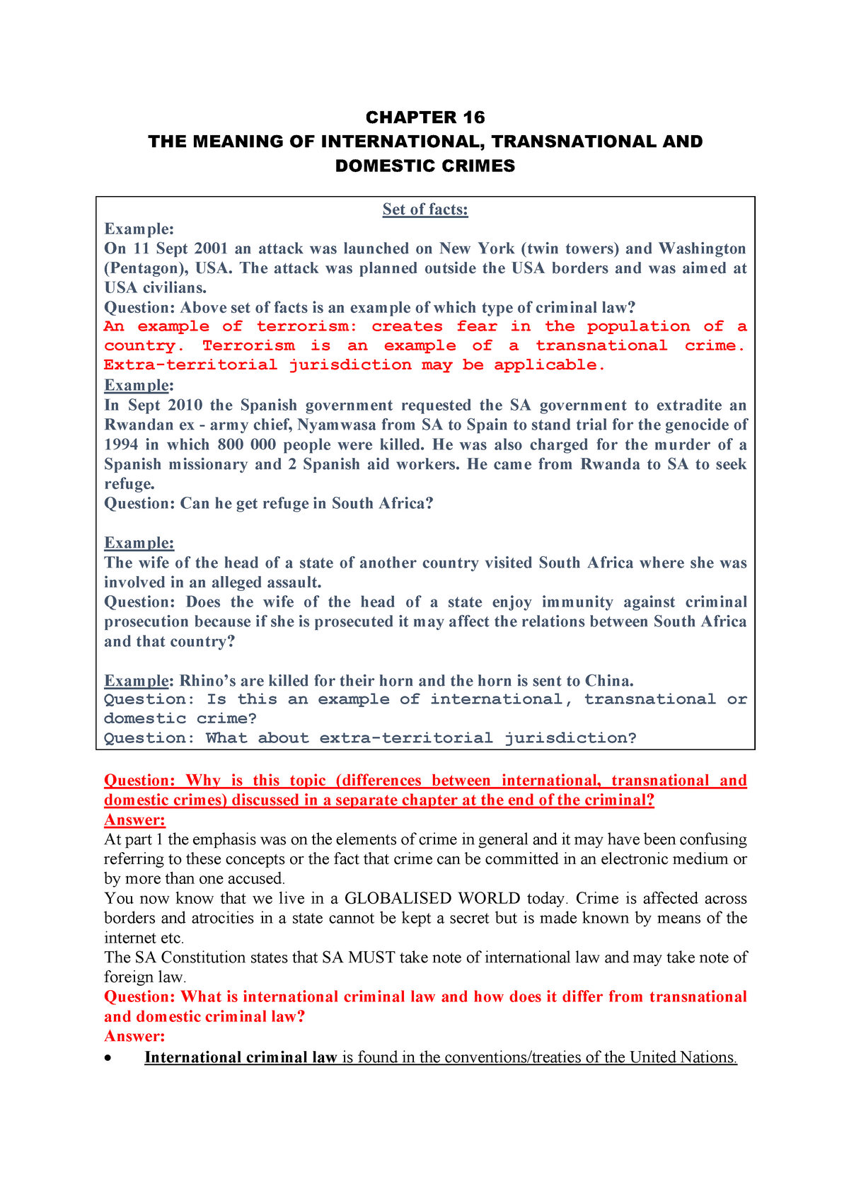 Chapter 16 Criminal Law - CRL41Y0 - UJ - Studocu