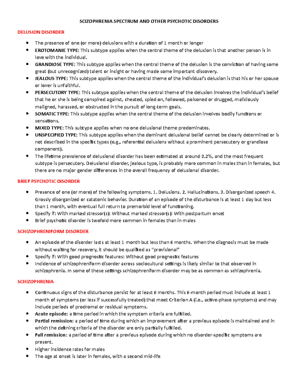 Schizophrenia Spectrum AND Other P Sychotic Disorders - SCIZOPHRENIA ...