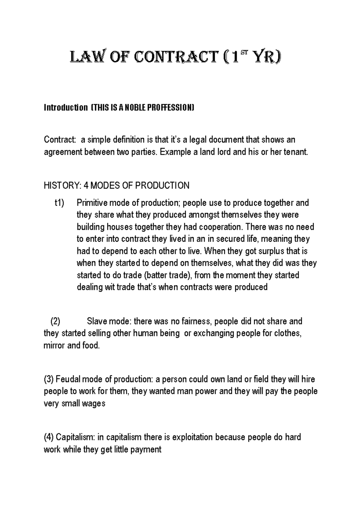 Contract LAW Notes pdf - Contract law - Studocu