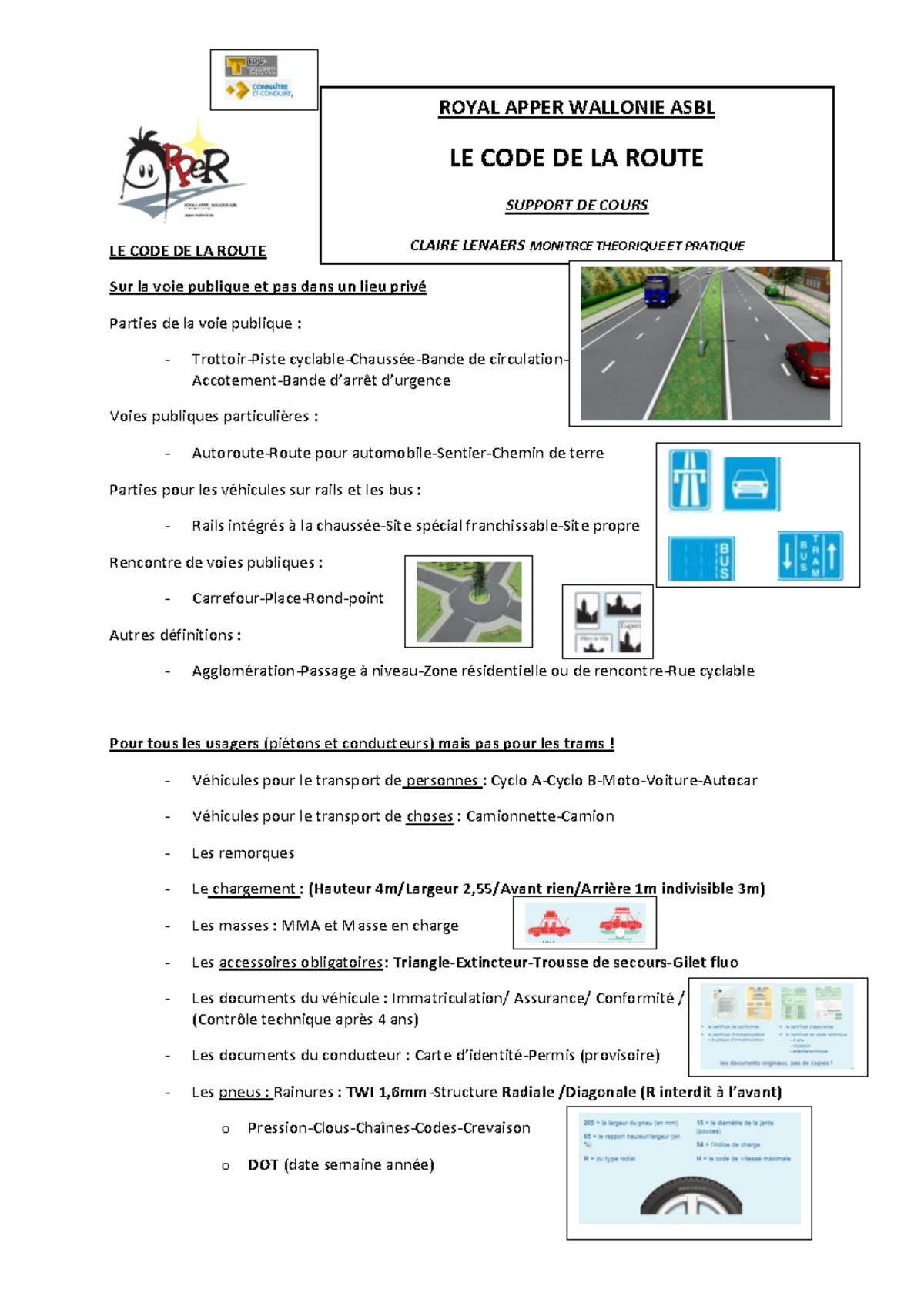 1 Apper support de cours LE CODE DE LA Route - LE CODE DE LA ROUTE Sur ...