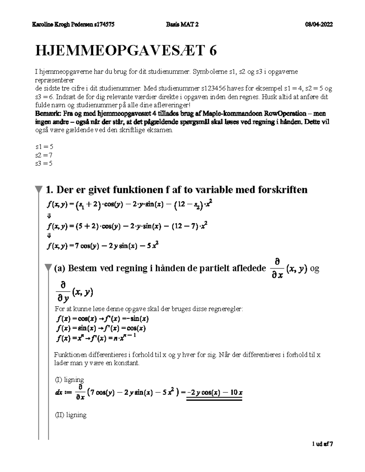 Hjemmeopgave 6 - Basismat 2 - Videregående Matematik For ...