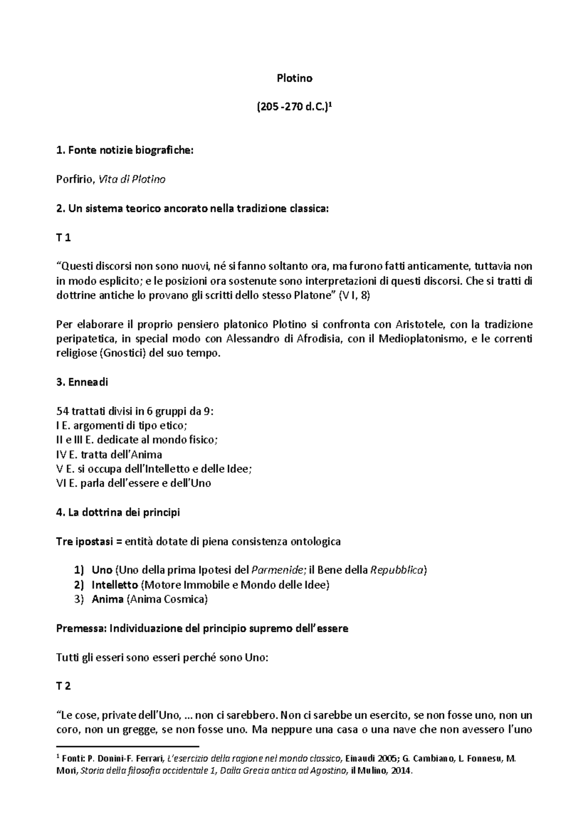 Plotino (1) (1) - Riassunto Filosofia E Teoria Dei Linguaggi - Plotino 