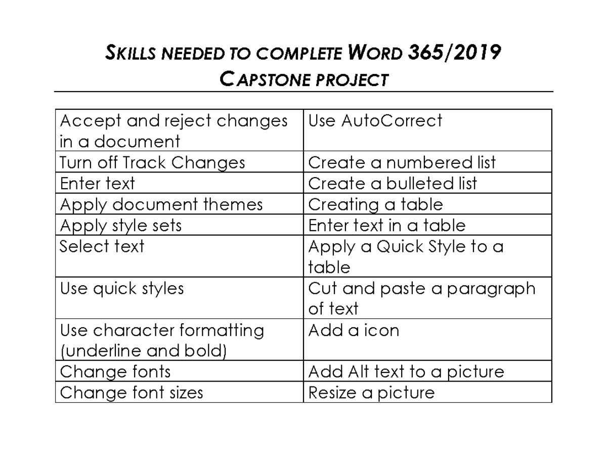 word 365 application capstone project 1