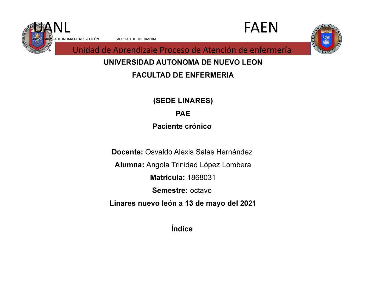 Holi No Se Qqqq Universidad AutÓnoma De Nuevo LeÓn Facultad De Enfermeria Universidad Autonoma 7126