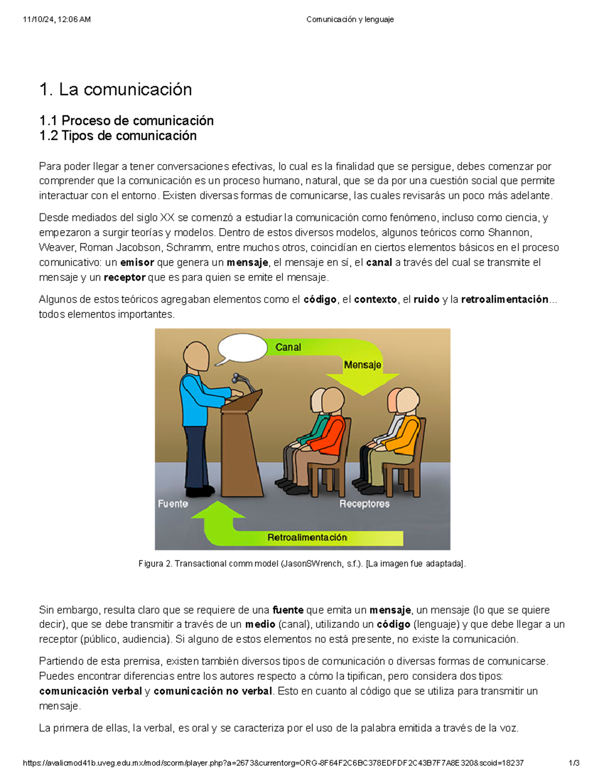 2 - Taller de comunicación efectiva - 1. La comunicación 1 Proceso de ...