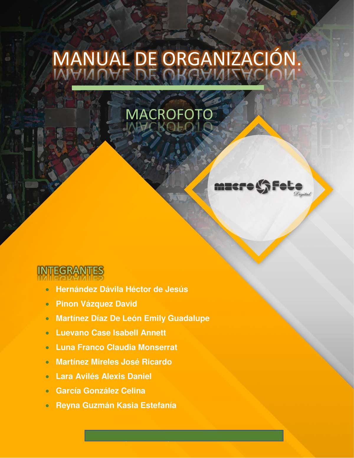 Manual DE Organizacion - MANUAL DE ORGANIZACI”N. INTEGRANTES MACROFOTO ...