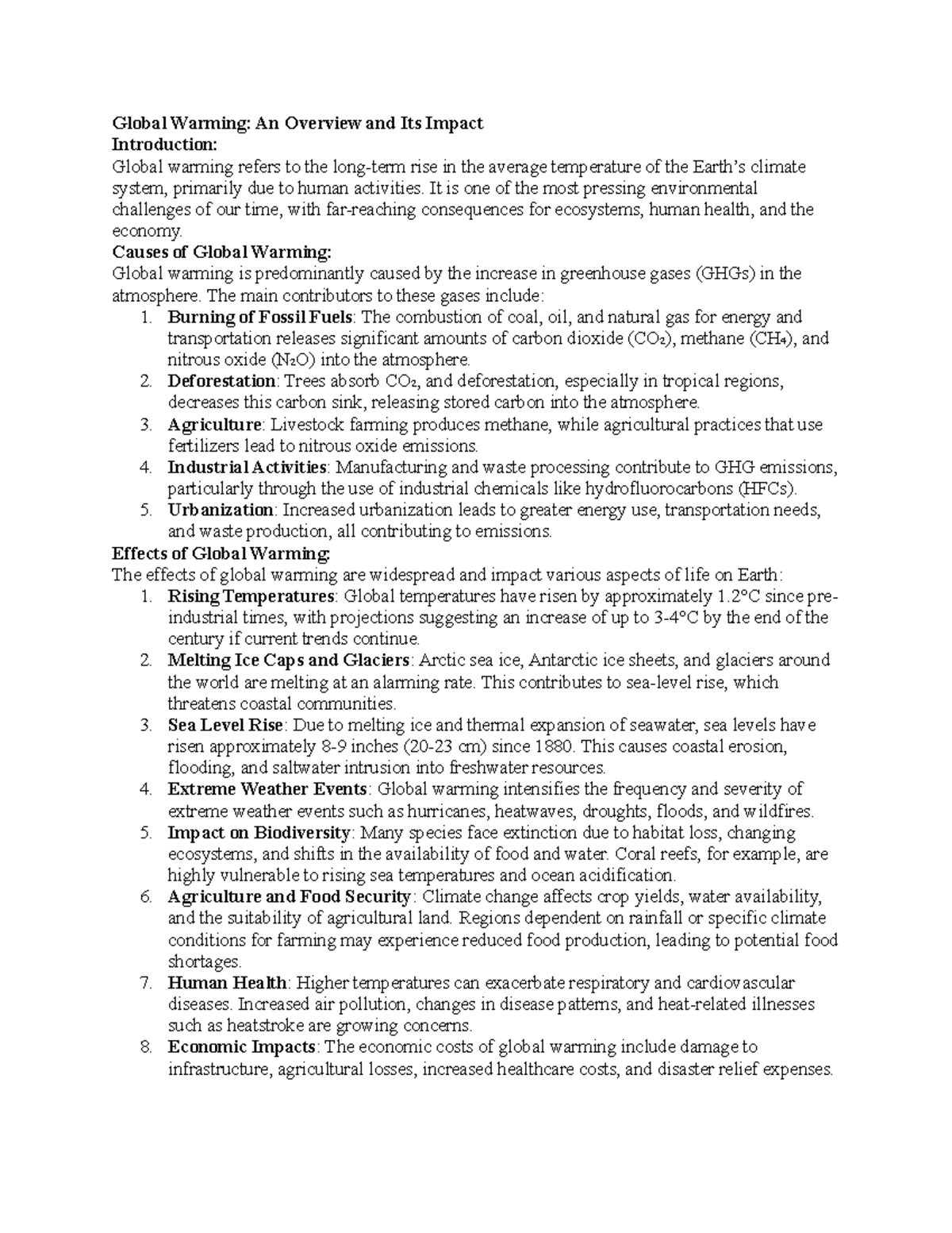 Global Warming - It is one of the most pressing environmental ...