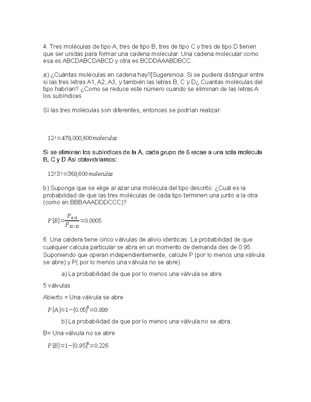 Ejercicios De Probabilidad Y Estadística - 4. Tres De Tipo A, Tres De ...