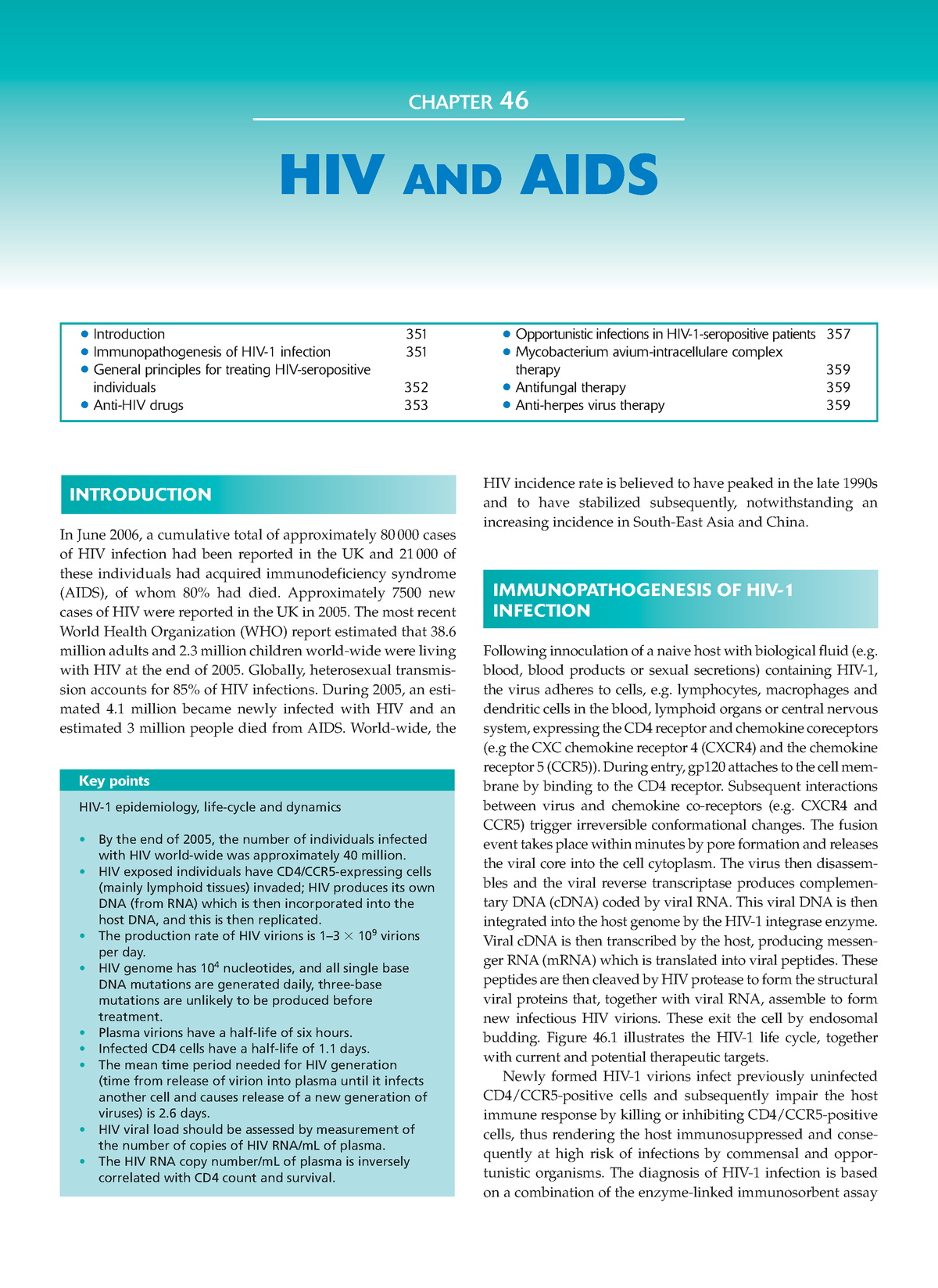 Clinical Pharmacology- Immunopathogenesis OF HIV-1 - Introduction 351 ...