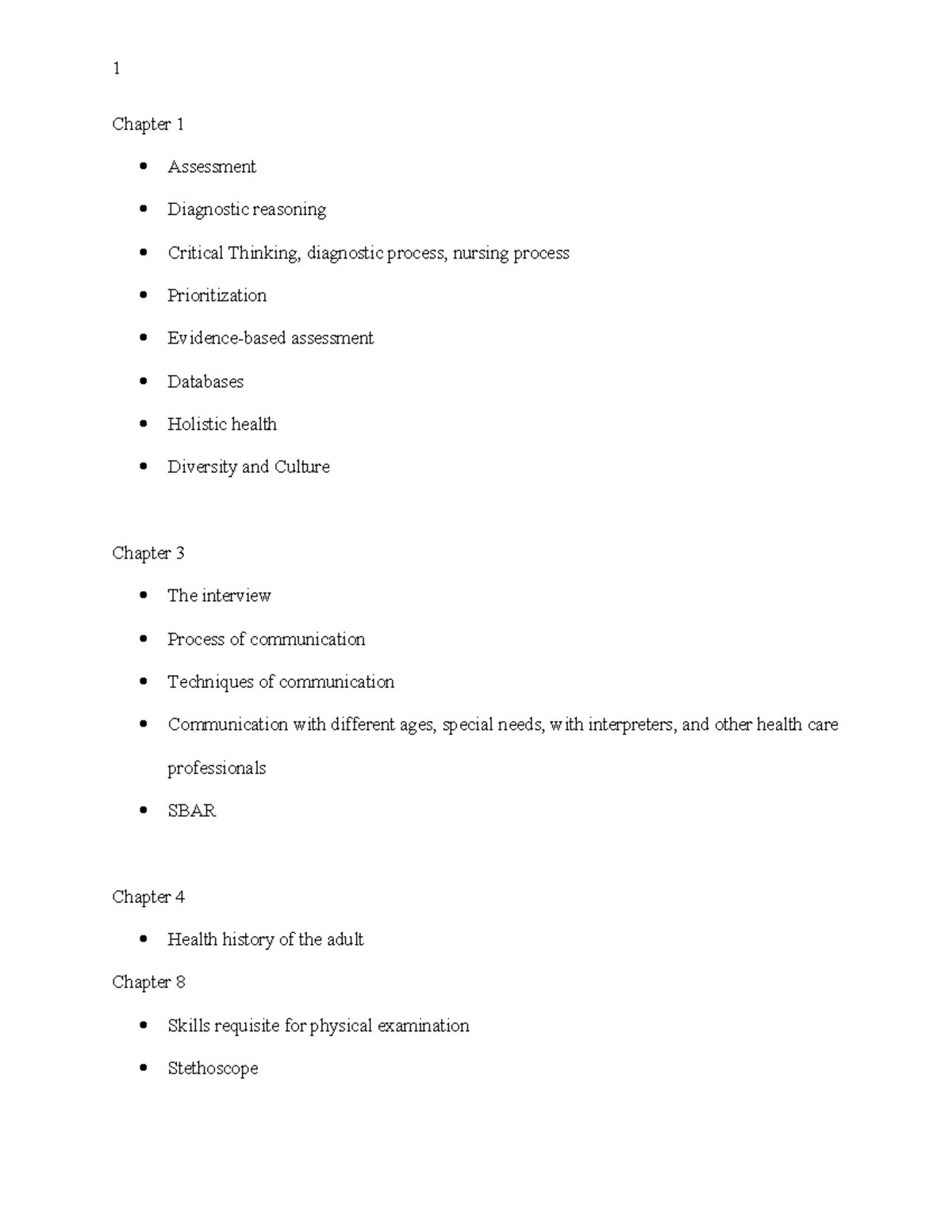 Study guide - Chapter 1 Assessment Diagnostic reasoning Critical ...
