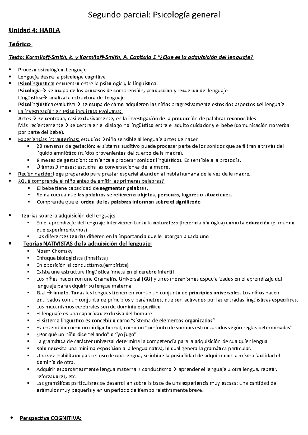 Segundo Parcial Psico Gral - Segundo Parcial: Psicología General Unidad ...